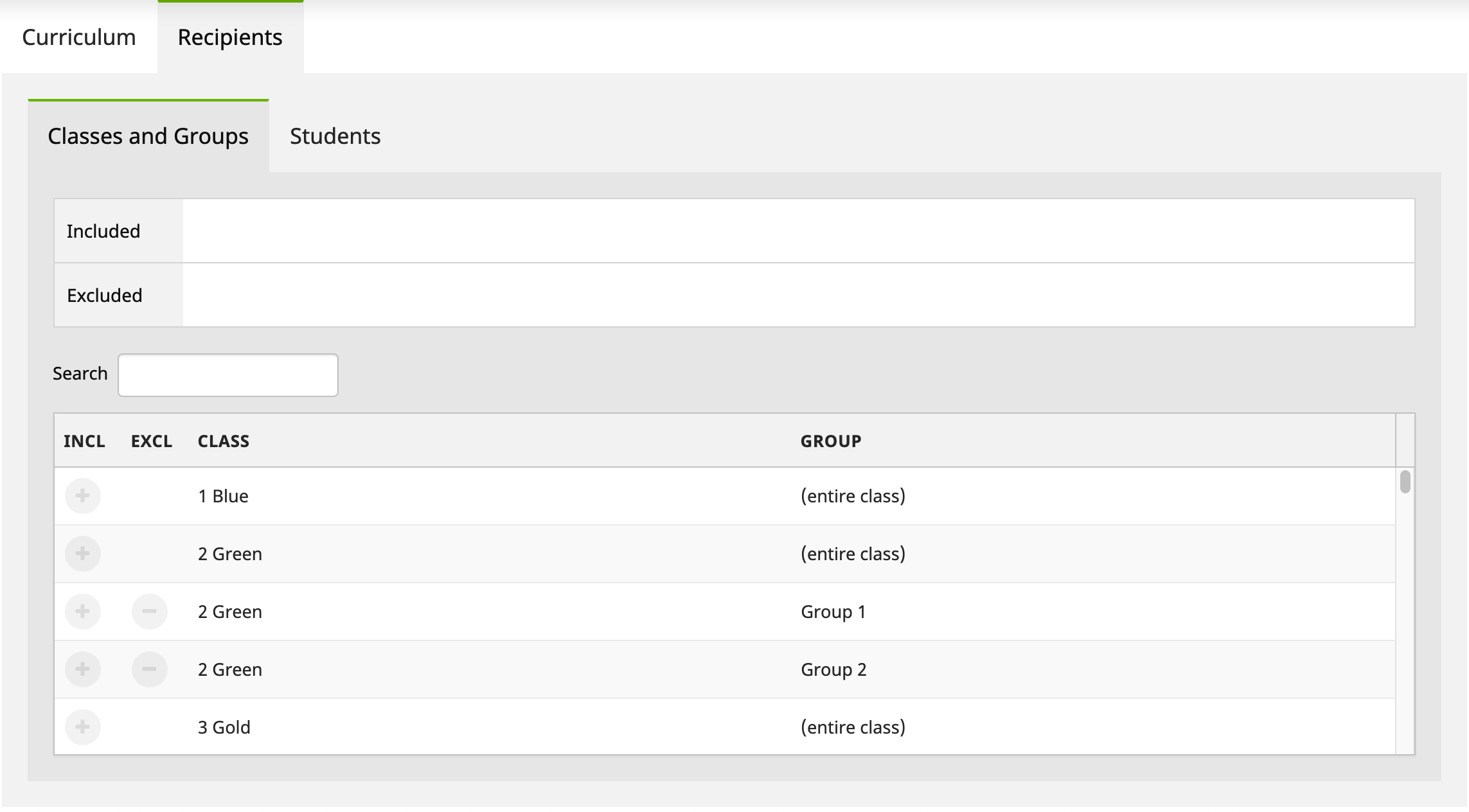 Selecting recipients