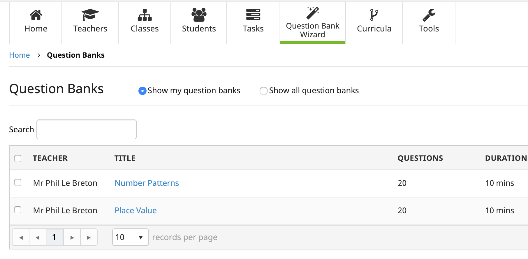 Question Bank List